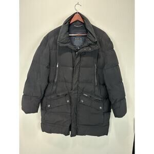 Paul & Shark Yachting Men Navy Blue Goose Down Jacket Hood Size Large Logo Italy